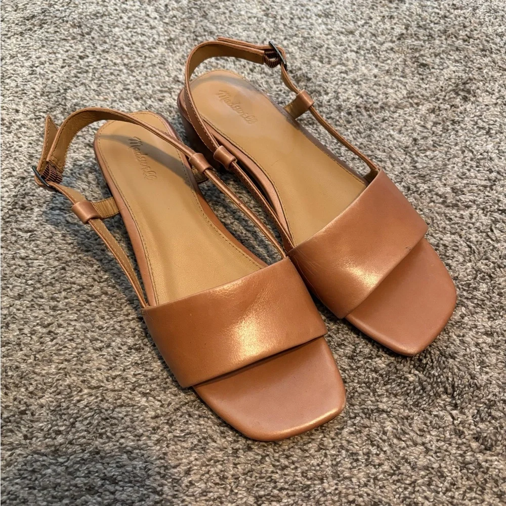 Madewell Tan Leather Slingback Sandals - Picture 2 of 5